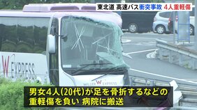 栃木・那須塩原市の東北道で高速バス2台絡む事故 乗客4人が重軽傷|TBS NEWS DIG