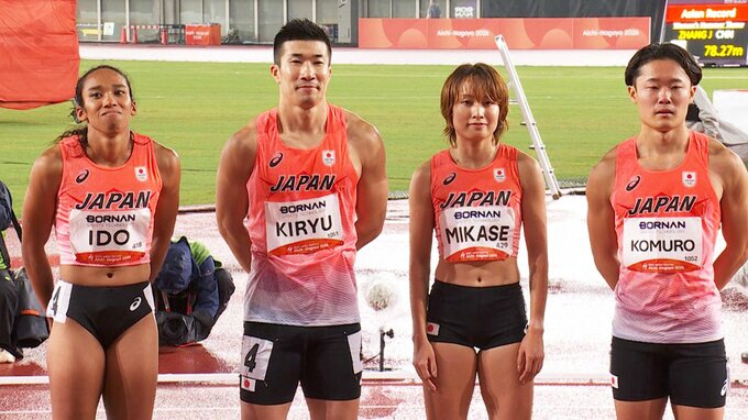 混合4×100mリレー、桐生祥秀らの日本は41秒24の5位　1走・20歳の小室歩久⽃はレース後に涙　初代王者は中国【アジア大会】|TBS NEWS DIG