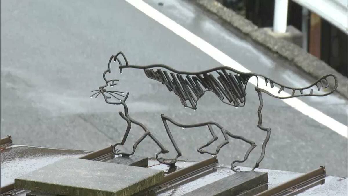 自作額付きシルクスクリーン 迷い込んだニャンニャンちゃん 招き猫属 