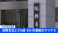 今年8月の家計消費支出は2.5％減少 6か月連続の減少| TBS CROSS DIG with Bloomberg