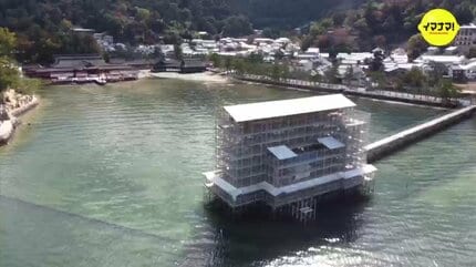 宮島 よみがえる大鳥居の朱色 「令和の大修理」仕上げへ（22年6月時点