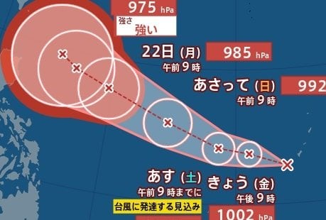 【台風のたまご】新たな「熱帯低気圧」発生、明日20日にも台風に…最大瞬間風速50m/sまで発達予想　進路予想・雨風シミュレーション【気象庁19日発表】今後の台風情報に注意|TBS NEWS DIG