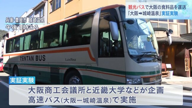 実証実験『高速バスで食料品など運送』 荷物室の空きスペース活用し大阪の人気商品など運ぶ 兵庫・城崎温泉|TBS NEWS DIG