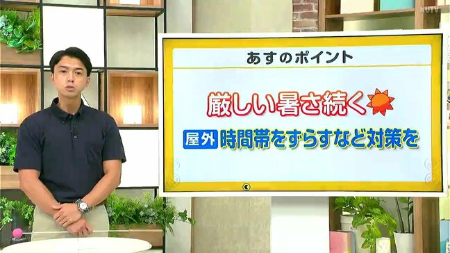 高知の天気 31日 連日の厳しい暑さに 熱中症対策を 山岸拓気象予報士が解説|TBS NEWS DIG