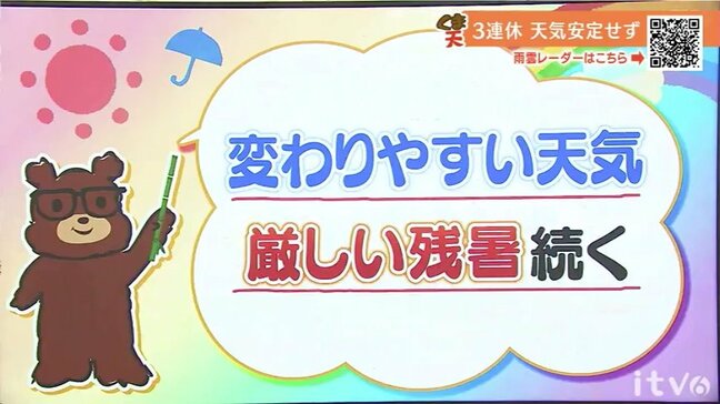 3連休も変わりやすい天気と厳しい残暑続く 台風13号の影響は?|TBS NEWS DIG