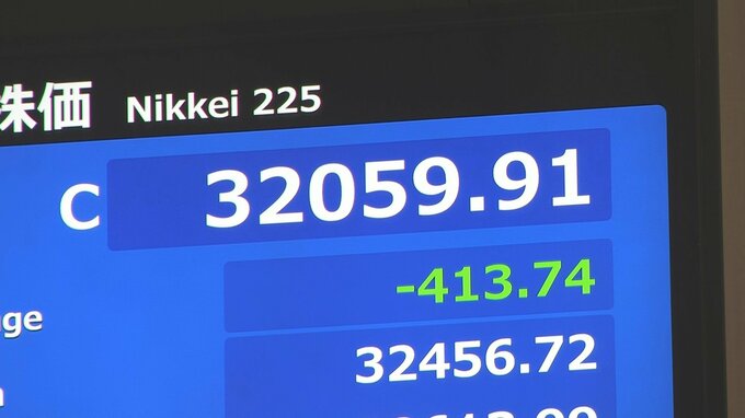 日経平均413円値下がり　3万2059円　半導体関連株に売り注文集まる