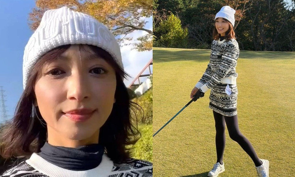 望月理恵 】 一目惚れしたゴルフウェアで秋ゴルフを満喫 「焦ると余計