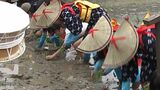 後楽園で「お田植え祭」太鼓の音と民謡に合わせて笠を被った早乙女たちが手植えを披露【岡山】|TBS NEWS DIG