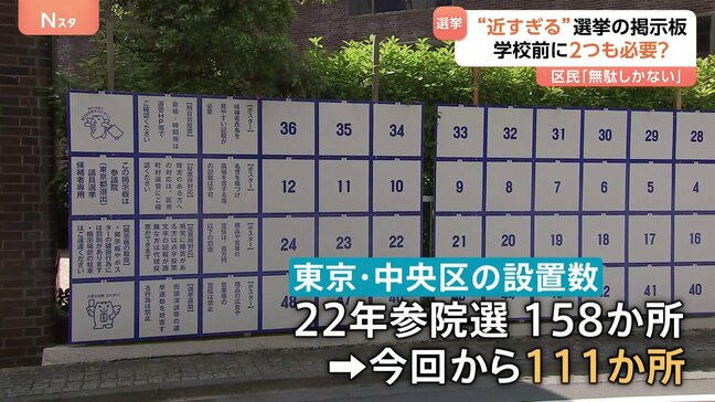 “選挙掲示板”が多すぎる？同じ場所に2つは「無駄」の声も…掲示板の削減に踏み切る動きも|TBS NEWS DIG