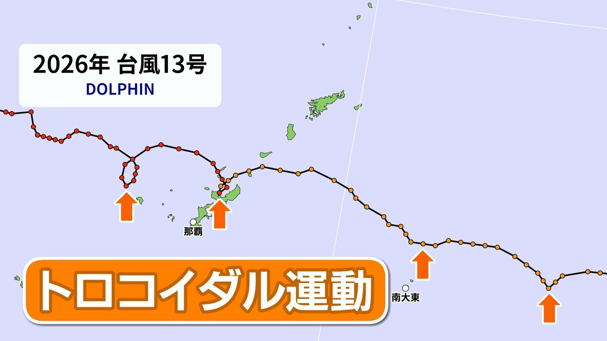 くるくる回った台風13号　円を描いたり蛇行する動きには名前があった