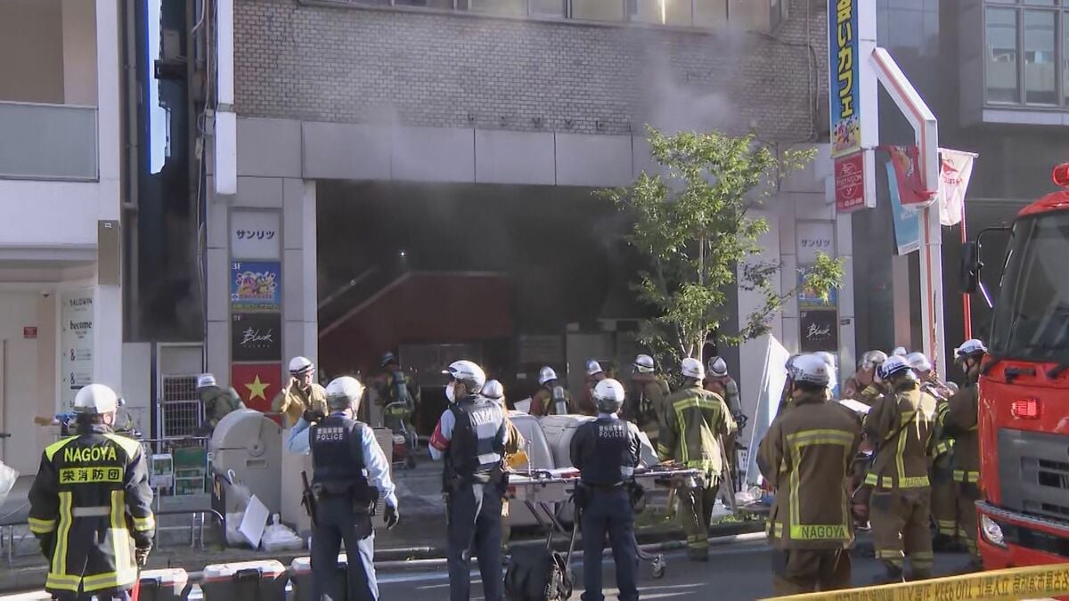 【速報】名古屋・栄の繁華街にあるビルから煙　消防が現在も消火活動中 けが人・逃げ遅れはいまのところ確認されず