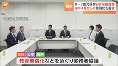 自民・公明両党と日本維新の会が教育無償化めぐり協議　維新が学校給食と0歳児～2歳児保育の無償化の実施要求| TBS CROSS DIG with Bloomberg