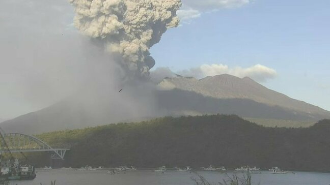 桜島で噴火 噴煙1400m【18日の降灰予報】鹿児島|TBS NEWS DIG