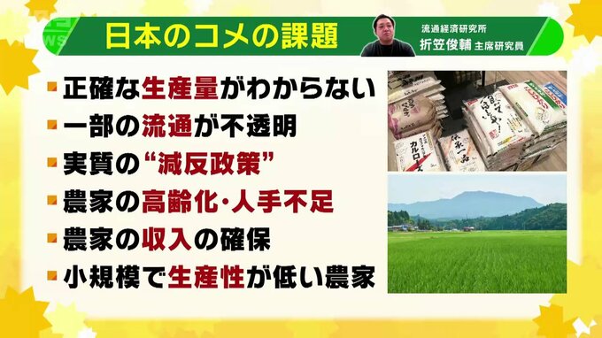 課題多すぎ日本のコメ問題　「生産量が不明」「流通が不透明」専門家が指摘する日本の米政策　参議院選挙で各党の主張を比較|TBS NEWS DIG