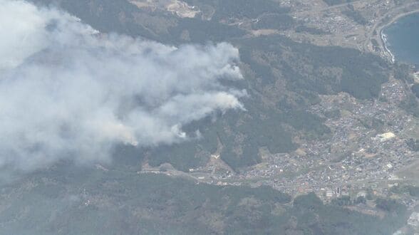 大槌町山林火災3日目　ヘリ空撮　(24日午前10時30分撮影)　|　IBC NEWS | IBC岩手放送