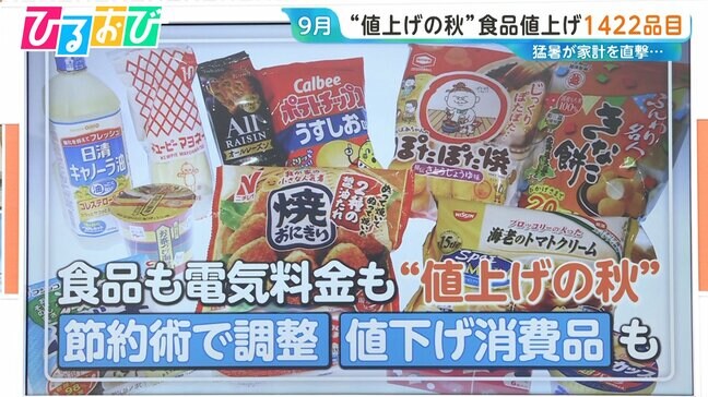 「節約が追いつかない…」9月食品値上げ1422品目「マヨネーズ」や「冷凍食品」も　電気代も高騰【ひるおび】|TBS NEWS DIG