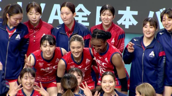 バレー佐藤淑乃、山田二千華ら日本代表擁するNEC川崎がストレートで前回Vの姫路下す 決勝は大阪MV【天皇杯・皇后杯】|TBS NEWS DIG