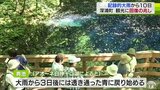 記録的な大雨から10日の深浦町 十二湖「青池」には観光客の姿が戻る JR五能線の不通区間では代替バス運行も開始|TBS NEWS DIG