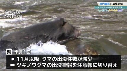 県がクマに関する知見を持った専門職員の募集はじめる 2026年4月から