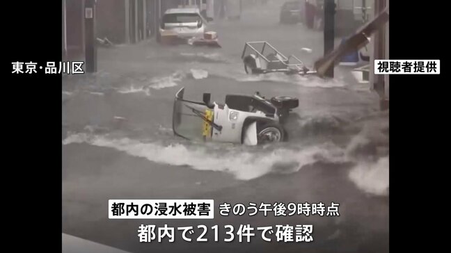 大雨の傷跡残る…東京や神奈川で「記録的短時間大雨情報」 200件以上の浸水被害確認　空の便でも影響続く JAL･ANAで計129便欠航|TBS NEWS DIG