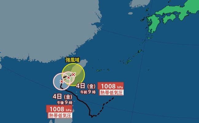 【台風情報 3日午後11時更新】台風18号 4日には熱帯低気圧に【3時間ごとの雨風シミュレーション】前線の動きが活発となり大雨のおそれも|TBS NEWS DIG
