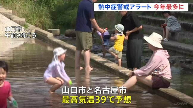 39℃予想も…今年最多の38都府県40地域に「熱中症警戒アラート」各地で猛暑日|TBS NEWS DIG