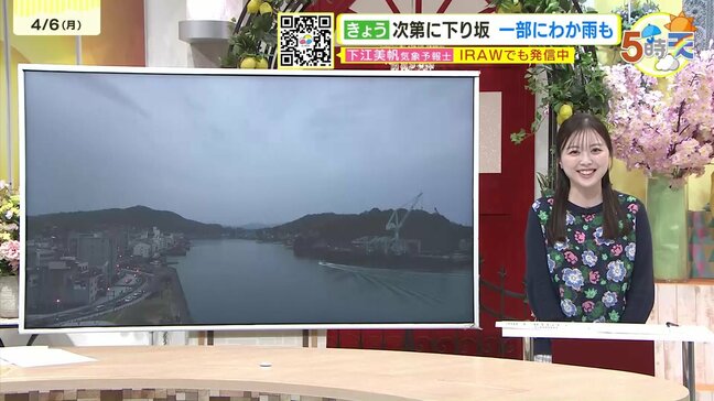 【あす4/7(火)広島天気 】明け方から朝まで雨　本降りの時間帯も　日中晴れても北風ひんやり冷たい　強風に注意|TBS NEWS DIG