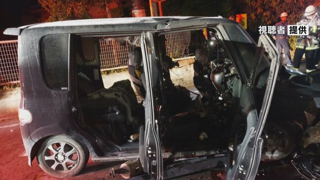 軽乗用車が道路脇の塀に衝突、炎上　運転していたブラジル国籍の男性死亡　山梨|TBS NEWS DIG