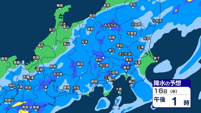 【今後の雨は？】関東甲信　16日朝にかけ「警報級の大雨」の可能性　大気の状態が非常に不安定に　関東南部・伊豆諸島80ミリ　関東北部・甲信60ミリ（～16日午後6時・多い所）（15日午後4時気象庁発表）【1時間ごとの雨シミュレーション】　|　SBC NEWS | 長野のニュース | SBC信越放送