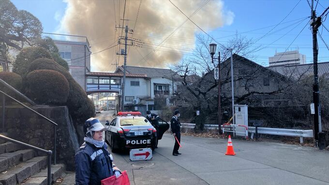 【速報】「黒煙と炎が見える」と通報　湯村食堂で火災　甲府市　|　山梨のニュース | ＵＴＹテレビ山梨