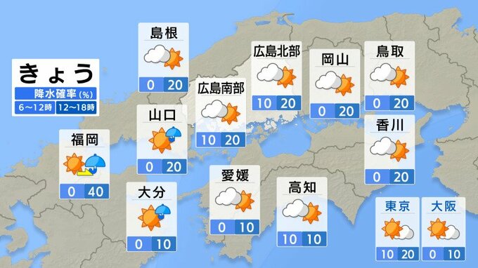 【きょう5/12(火)広島天気】「夏日」続くも　雲が広がりやすい　局地的に通り雨も　|TBS NEWS DIG