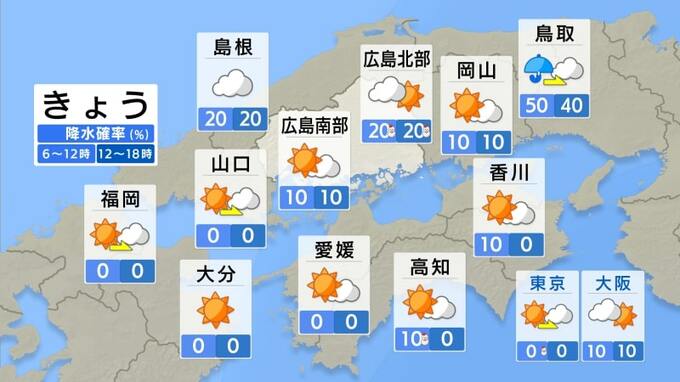 【きょう12/23(月)広島天気】引き続き冬型の気圧配置で寒い一日　標高高いところでは雪も|TBS NEWS DIG