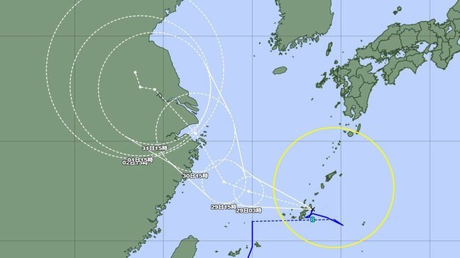 【台風情報】台風8号は沖縄地方で停滞…大雨が続くおそれ 今後の進路と勢力は? 1日まで台風のまま…最大瞬間風速30メートルで警戒を 気象庁|TBS NEWS DIG