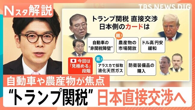 “トランプ関税”直接交渉へ、自動車・農産物・円安 日本側のカードは？“トップバッター”はプラス？マイナス？【Nスタ解説】|TBS NEWS DIG