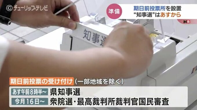 富山県知事選で期日前投票所を設営 11日から投票可能　衆院選は16日から　|　富山のニュース｜天気・防災｜チューリップテレビ