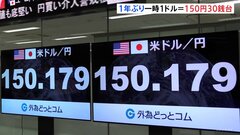 円安加速1年ぶりに一時150円30銭台に　市場では政府・日銀による為替介入への警戒感| TBS CROSS DIG with Bloomberg
