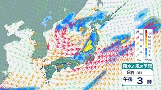 【日本海の低気圧が発達】氷点下21℃の寒気流入、竜巻やひょうのおそれ…北日本から沖縄まで強風・大雨・落雷に警戒【雨と風のシミュレーション】　|　富山のニュース｜天気・防災｜チューリップテレビ