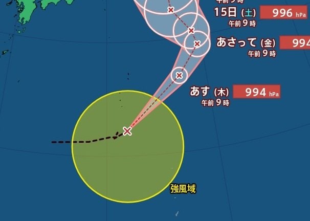 【台風情報】「台風17号(ナンカー)」発生…日本への影響は？「台風15号(チャンホン)」は日本を横断し熱帯低気圧に　今後の進路予想・22日(土)にかけての雨風シミュレーション【気象庁12日10時25分発表】|TBS NEWS DIG