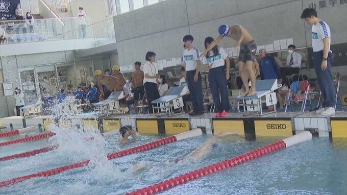 山梨県高校総体　競泳　男女で2年生が強い！　大会新記録も続出|TBS NEWS DIG