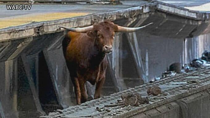 米ニュージャージーで線路に牛が迷い込む|TBS NEWS DIG