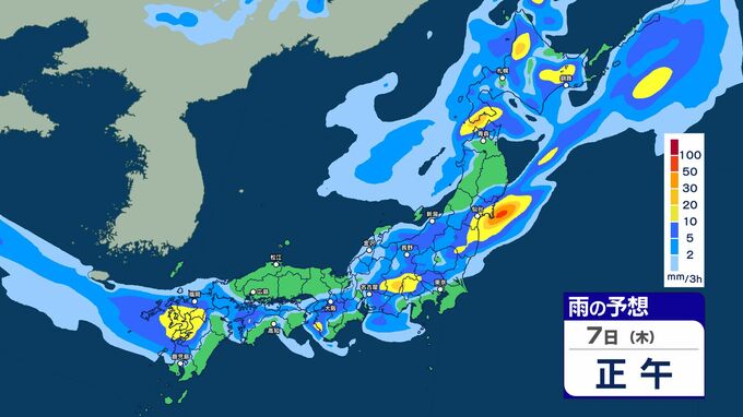 今後の雨はどこで降る？北海道・東北・近畿80ミリ　北陸100ミリ　九州北部150ミリ（～8日正午まで・多い所）【雨のシミュレーション画像】気象庁|TBS NEWS DIG