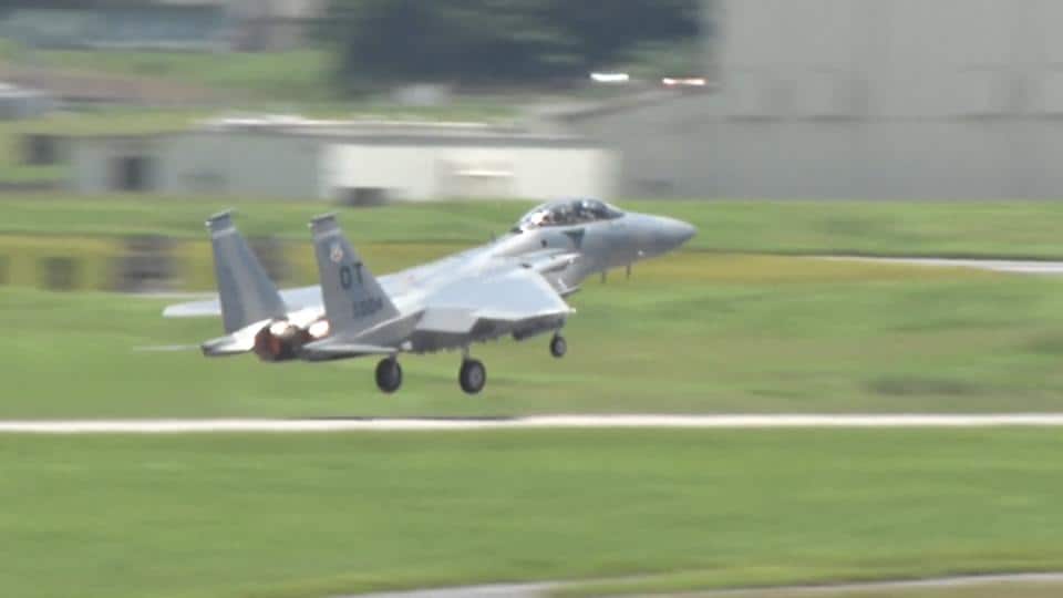 最新鋭戦闘機F-15EXが飛来 2027年嘉手納基地に配備予定