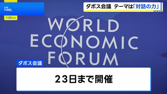 ダボス会議開幕 各国首脳が参加“トランプ大統領も演説へ”ウクライナ「安全の保障」やグリーンランド問題なども協議か|TBS NEWS DIG