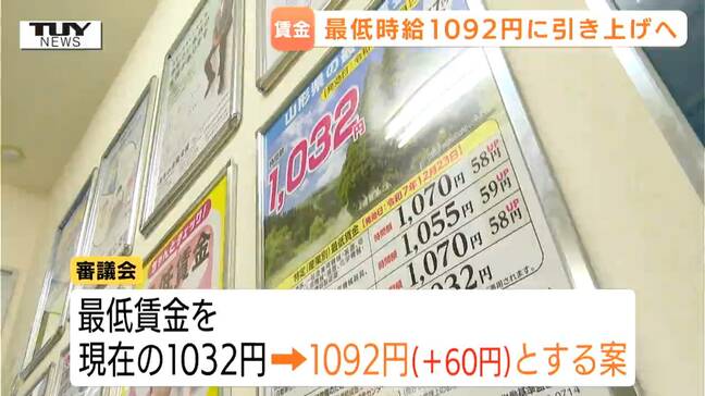 時給1092円　最低賃金大幅引き上げへ　審議会が60円引き上げを答申　使用者側は全員反対も過半数の賛成で可決　10月30日発効（山形）|TBS NEWS DIG