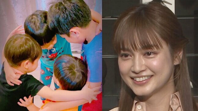【 平愛梨 】　「PAPAの背中を見て4兄弟の絆が強くなっていく」4男児が円陣組んで父親を熱烈応援　|TBS NEWS DIG