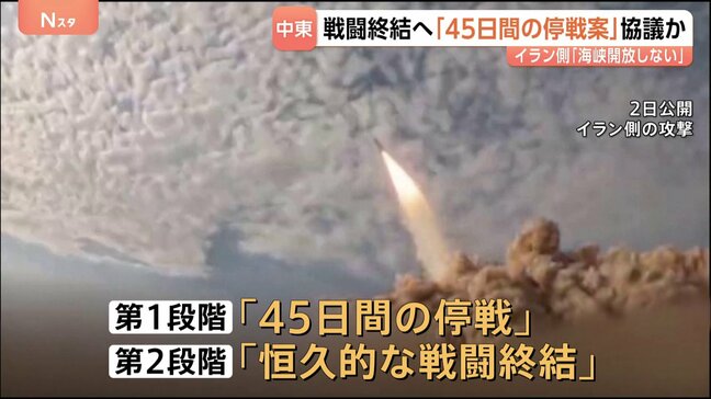 米イラン「45日間の停戦案」協議か 停戦中に「恒久的な戦闘終結の合意」目指す案 イラン高官「一時停戦と引き換えのホルムズ海峡開放はない」|TBS NEWS DIG