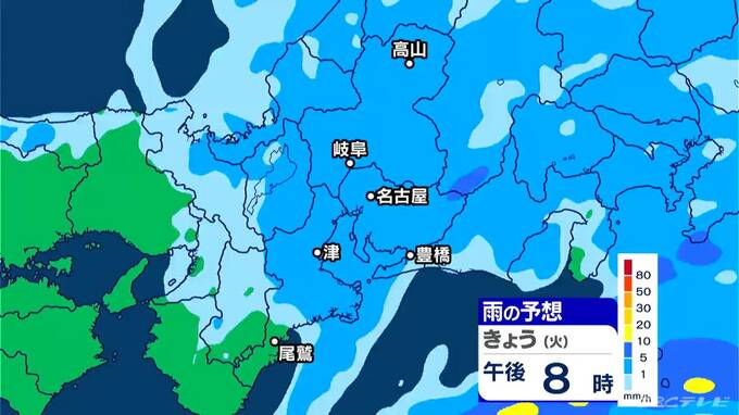 東海地方は夜まで広く雨 いつどこで降る？最新の雨シミュレーション 愛知･名古屋･岐阜･三重の天気予報（3/3 昼）|TBS NEWS DIG