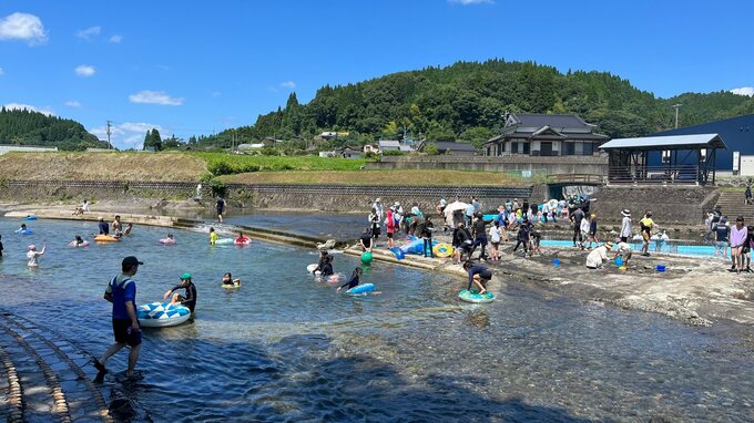 「水がとても冷たい」今年一番の暑さの中　河川プール開き　大分　|　大分のニュース｜OBS NEWS｜大分放送