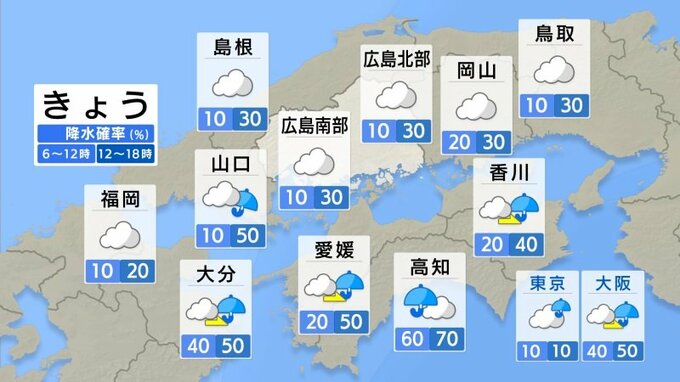 【きょう5/29(木)広島天気】天気下り坂　午後から小雨が振り出すところも　|　RCC NEWS | 広島ニュース | RCC中国放送