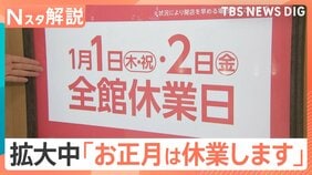 拡大中「お正月は休業します」百貨店やスーパー、飲食業界でも【Nスタ解説】|TBS NEWS DIG